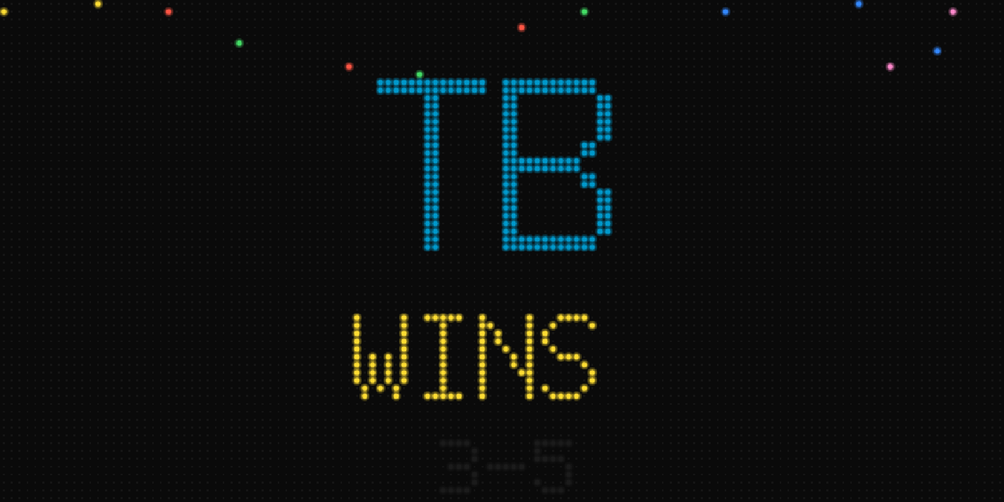 Fanatron game win takeover animation celebrating a final victory